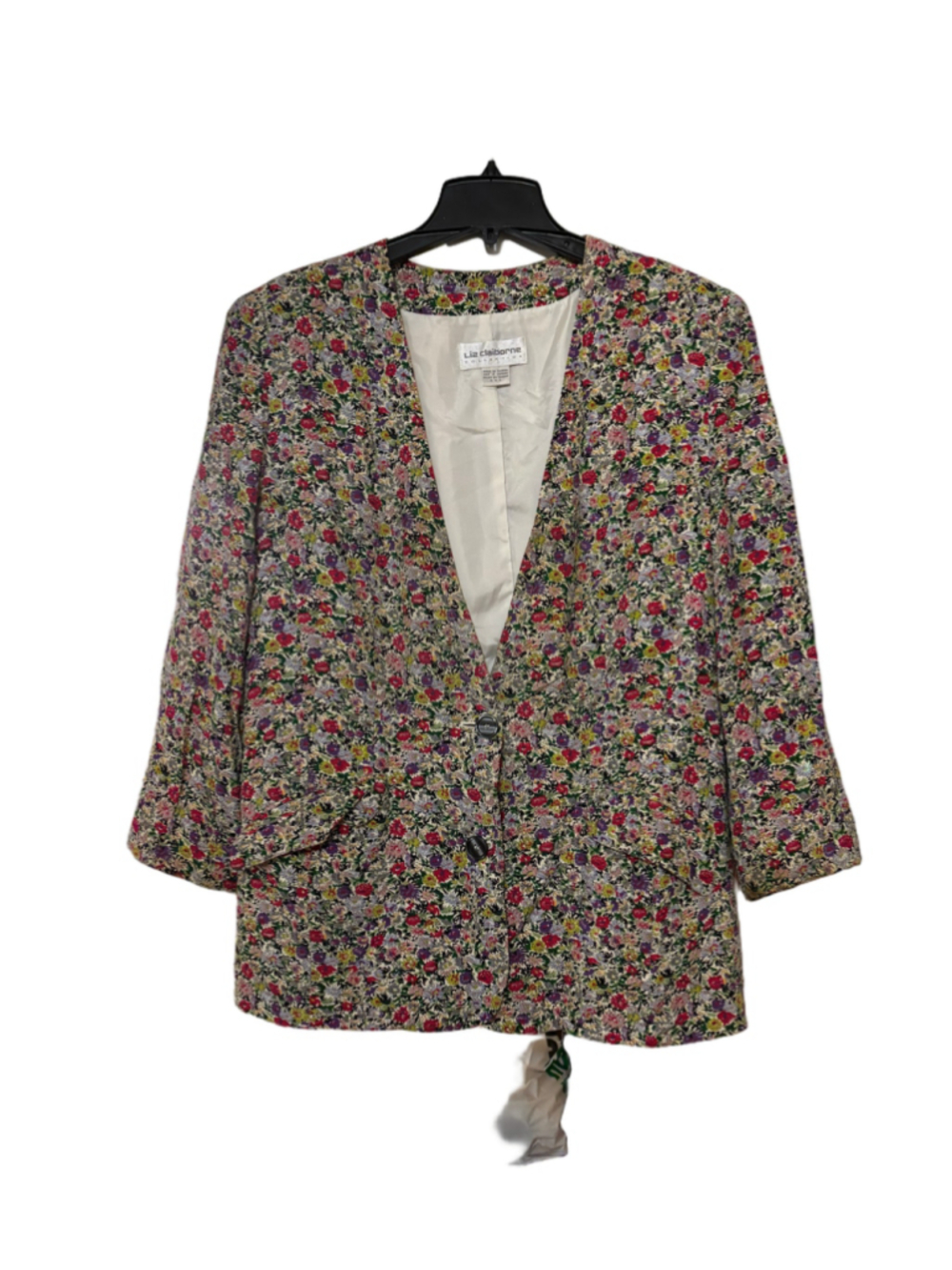 Women's Liz Claiborne Floral Blazer Size 14 Multi-color vintage
